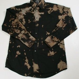 Puritan Black Button S Custom Rare Unique Bleached